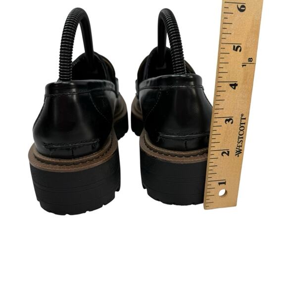 SAM EDELMAN Laurs Lug-Sole Tailored Loafer Flats Leather Black Chunky WMS Sz 8 - Picture 5 of 16